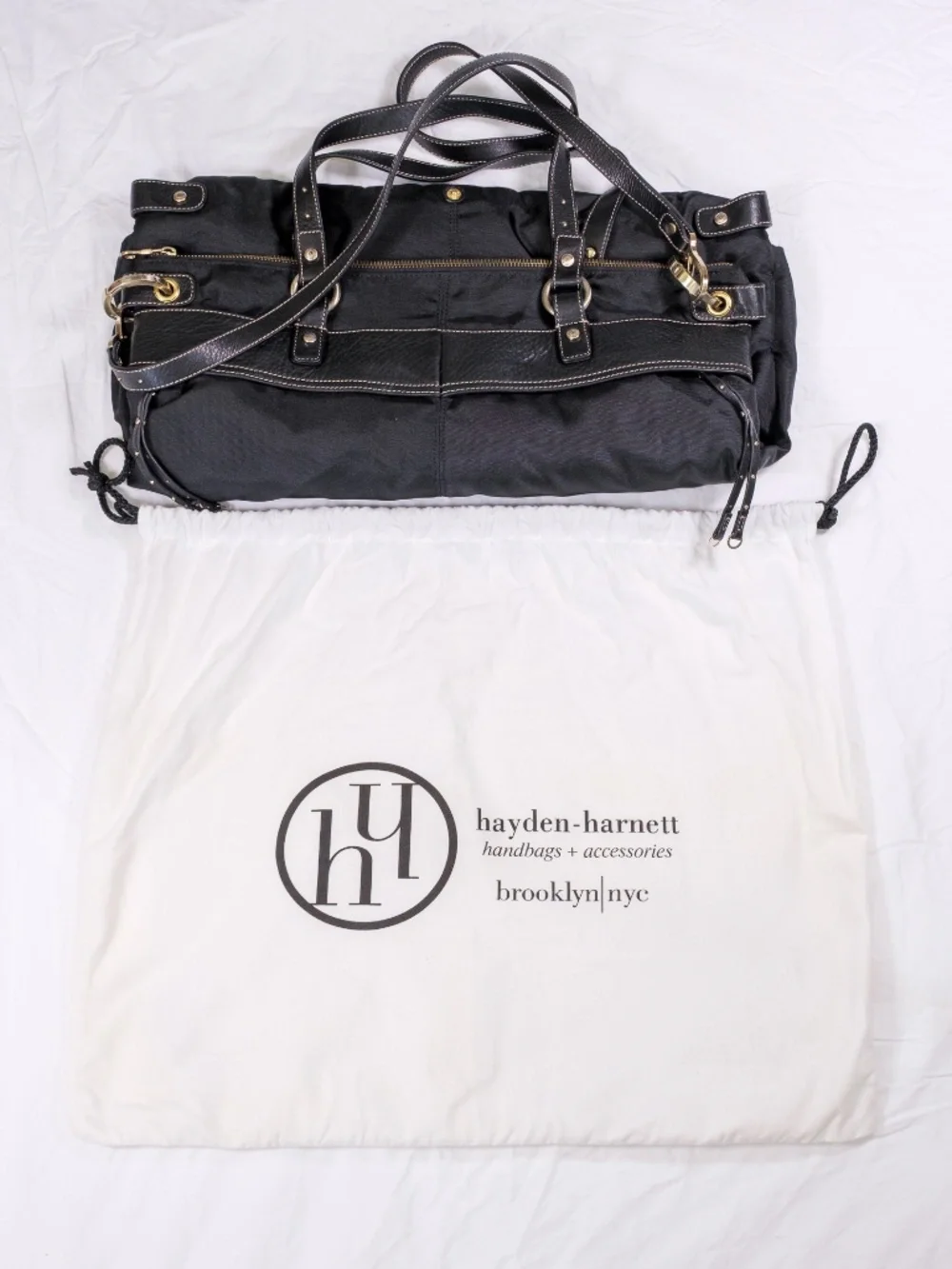 Hayden Harnett Black Nylon Flight Bag